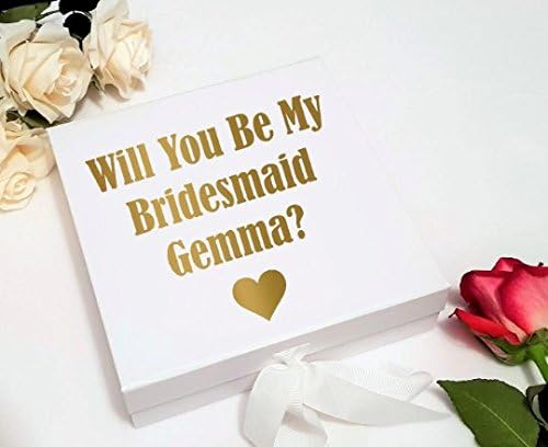 Bridesmaid Proposal Gift Box, personalised bridesmaid gift box, white keepsake box, personalised bridesmaid gift, bridesmaid gift box