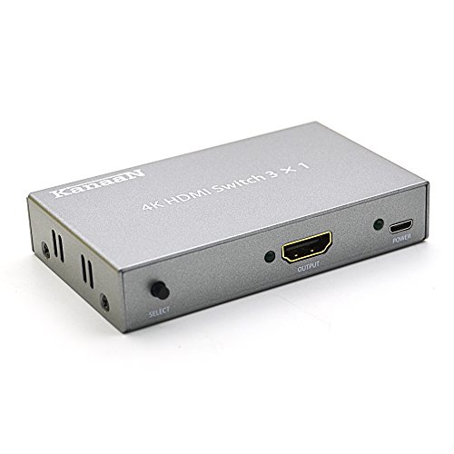 KanaaN 3x1 HDMI Switch UltraHD - 3 Port Eingang auf 1 Port Ausgang | Fernbedienung | FullHD, UHD, 4K, 4K*2K 1080p kompatibel | HDMI 1.4 Standard