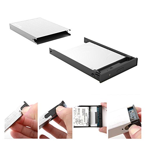 Salcar Aluminium Externes 2,5 Zoll Festplattengehäuse mit SATA 3 USB 3.0 Kabel SATA I/II/III 2.5″ HDD SSD Gehäuse Alugehäuse (Silber) - 5