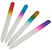 4 Professional Glass Nail Files Crystal Art Manicure Rainbow Colours