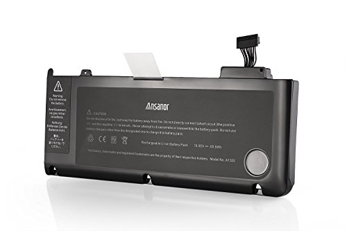 ANSANOR® Ultra Hochleistung Neuer Akku für Apple MacBook Pro 13″ A1278 A1322 020-6764-A 020-6765-A Laptop Akku für Apple MacBook Pro 13.3″ Unibody (2009 2010 2011 2012 Version), MB990*/A or MB991*/A Laptop Batterie Akku – 2 Jahre Gewährleistung [Li-Polymer 6000mAh/65.5Wh] A1322 - 2
