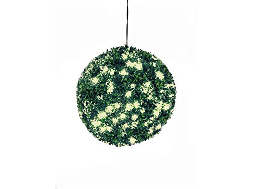 Preisvergleich Produktbild Buchsbaumkugel mit warmweißen LEDs, 40cm