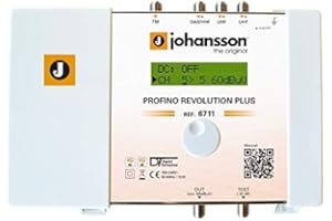 Centrale programmable Profino Revolution avec 4 entrées 2 x UHF/VHF/FM 60 dB de Johansson