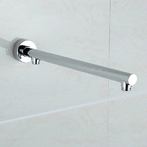 Aothpher Verchromt，Edelstahl Wand Einbau Duschkopf Regenbrause Regendusche Duschsystem mit 40cm Messing Duscharm，20X20cm Ultradünner quadratischer Edelstahl 304 Duschkopf und 150cm Edelstahl Brauseschlauch - 2