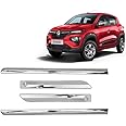 Empica Full Chrome Car Side Cladding Door Beading Protective Garnish Moulding Compatible with Renault Kwid (Set of 4 Pcs, Silver)