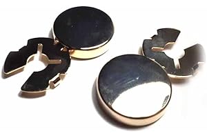 BLUSUPERSHOP 1 COPPIA COPRIBOTTONI 18 MM COLORE ORO GIALLO,COPRI BOTTONI gemelli PER CAMICIA O POLSINI UNISEX BIJOUX UOMO