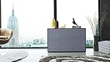 Kommode Sideboard Ben V3, Korpus in Schwarz matt / Fronten in Grau Hochglanz - 