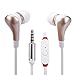 Price comparison product image In-Ear Tangle Free Hands free Earphones Headphones 3.5 mm w/Mic. Handsfree Call compatiable with (Golden)Samsung Galaxy S7 compatiable headphones