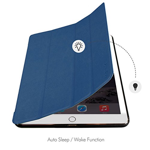 Inateck iPad Air 2 Hülle – Ultra Slim Ledertasche Smart Cover mit Magnetischer Auto Sleep Wake-up Funktion für iPad Air 2/ iPad 6. Generation, Blau - 3