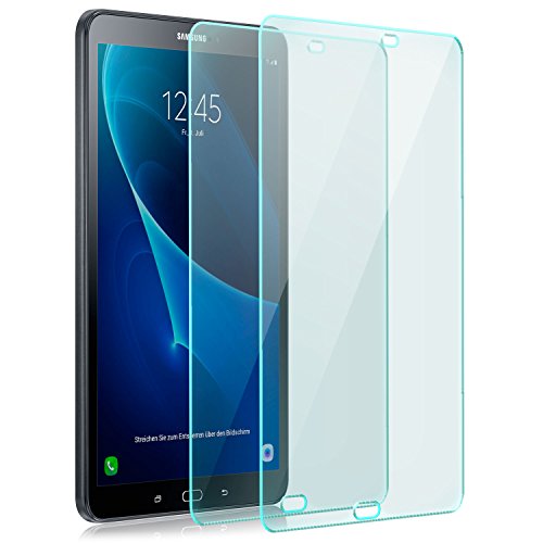 Saxonia 2x Displayschutz Folie aus gehärtetem Glas für Samsung Galaxy Tab A 10.1 (2016) Glasfolie Hartglas | HD Klar Transparent