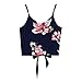 Produktbild Luckycat Damen Sommertop Gedruckte Bluse Top Reizvoller Schulterfrei Kurz Tank Top Chiffon Trägertop Trägershirts Tagless Top mit Dünnen Trägern (Navy, S)