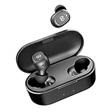 ♫ USO FÁCIL: Una vez emparejados por primera vez, ya no tendrá que preocuparse de presionar ningún botón para apagarlos o encenderlos, son inteligentes de forma que saben cuando activarse/desactivarse. El packaging trae un cable USB que le permitirá cargar el estuche de carga, además de unas almohadillas de ajuste para la oreja, en tamaños S, M y L.