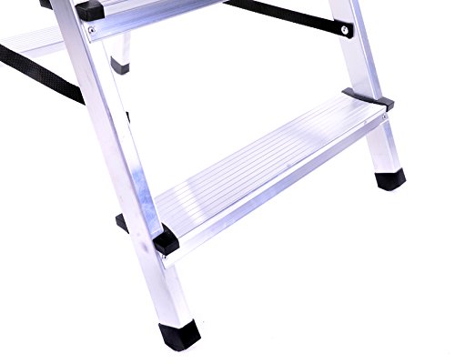 ALULEITER KLAPPLEITER 2×4 STUFEN STEHLEITER HAUSHALTSLEITER ZWEISEITIG - 5