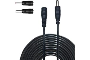 Liwinting 3m DC Cavo di Prolunga Maschio a Femmina Cavo di Alimentazione del Connettore 2,1 mm x 5,5 mm per Adattatore di Potenza, Fotocamera CCTV Potenza, Monitor, 2pz Convertitore DC - Nero
