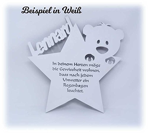 Schlummerlicht24 Led Nachtlicht Baby-Lampe Teddy Stern Baby-Geschenke zur Taufe mit Namen Tauf-spruch Gravur personalisiert Geburt-sgeschenke Taufgeschenke für Junge-n Mädchen Paten-Kind Mutter Zimmer - 7