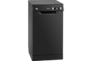 Bomann GSP 7407 - Lavastoviglie, piedistallo, 45 cm, 10 coperte, 6 programmi, display LED/indicatori di controllo, temperatura di pulizia 45 °C - 70 °C, colore: Nero [Classe energetica E]