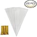 Produktbild QiGui 200 Stück Klar Cone Tüte Süßigkeitentüten Cello Kegel-Beutel Party Cellophane Taschen 37 x 18 cm für Schokolade, Bonbons, Puffreis