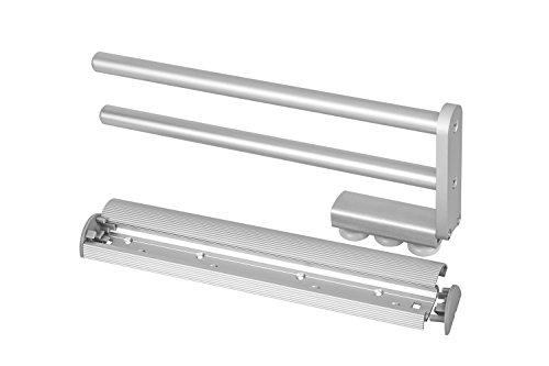 GedoTec® Moderner Design Handtuchhalter Handtuchauszug Geschirrtuchhalter ausziehbar SARAH aus Aluminium | Alu natur eloxiert | 2-armig | Höhe 41 mm | Markenqualität für Ihren Wohnbereich - 5