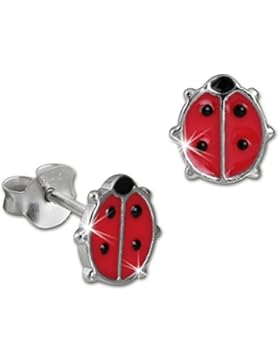 SterlinX Kids - Ohrstecker für Kinder - Marienkäfer - schwarz rot - 925er Sterling Silber D1SDO217R
