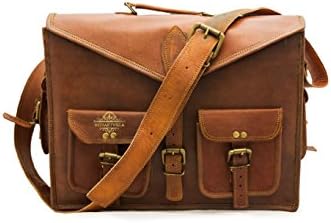 15" Handmade Leather Laptop Briefcase Men's Satchel Messenger Cross Body Shoulder Bag Handmade Vintage Bag