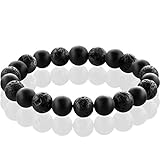 herren armbänder leder schwarz ❂ DIE ERDENDE ENERGIE VON LAVA: Als Ursprungs- oder Primärgestein der Erdung entfachen diese Perlen spirituelle Kraft. Insbesondere zum Start von großen Lebensprojekten lässt uns Lava Stress und Anspannung durch seine ursprüngliche Energie leichter verarbeiten.