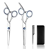 Professional Hairdressing Scissors Salon Barber Hair Cutting & Thinning Scissors Shears Set Salon Razor Edge Tools with High Quality Japanese Stainless Steel & Lifetime Satisfaction Guarantee