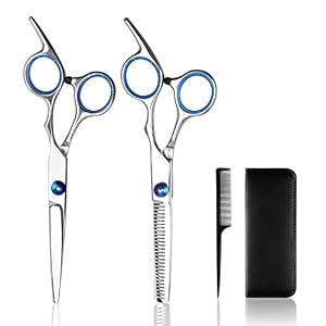 Apriller barber set, hair scissors, cutting scissors, 17 cm, set includes regular thinning scissors, comb and premium…