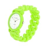 Uhr für Kinder Kinder Jungen Mädchen Gummiband Bunte Einfarbige (RGoma01-10)