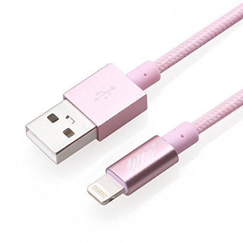 Wkae® [Apple-MFi Certified] 1M Metall geflochtenes Blitz zum USB-Kabel Lade- und Data Sync-Kabel 8-Pin-kompatibel f¨¹r iPhone 6/6 Plus / 5 / 5C / 5S, iPad Air, iPad 4. Generation, iPad Mini / Mini Retina, iPod Touch 5. Generation und iPod Nano 7(Pink) - 4