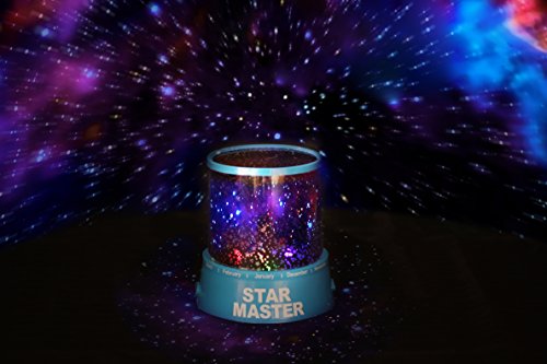 Preisvergleich Produktbild LED-Sternprojektor / Nachtlicht (mit USB-Kabel) blau