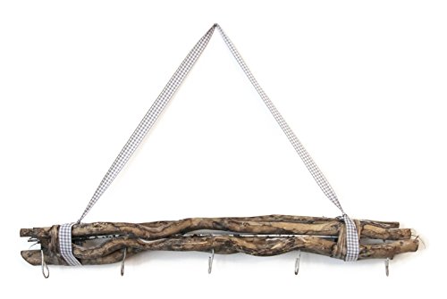 Weidenzweige gebunden zum Aufhängen Naturprodukt Dekobündel Wanddeko zum Hängen (5 Haken natur grau)