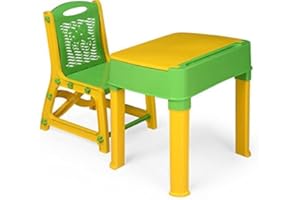 Elex® Children Study Table and chair Kids Study table Desk toddler chair furniture study chair and desk for children boys and girls gift set (Green)