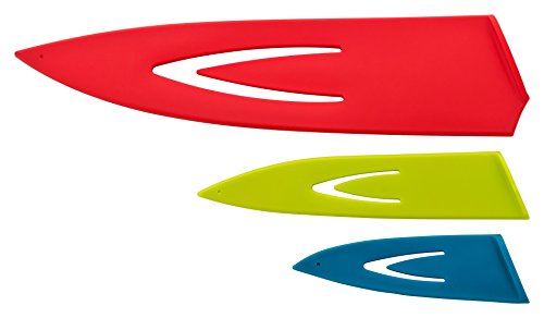 Küchenmesser Set – 3 Qualitäts-Messer mit Klingenschutz – Kochmesser, Allzweckmesser-Fleischmesser, Schälmesser-Gemüsemesser, antihaft – hygienisch, leicht zu säubern, extra scharf, rutschfeste Griffe - 6