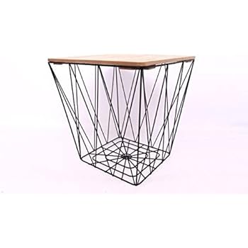 Amazon.de: Aufbewahrungstisch, Beistelltisch aus schwarzem