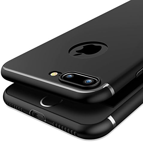 iPhone 6 Plus / 6s Plus Case, OneWiseMac™ [SeamLess Series] Ultra Thin [0.6mm] Phone Cover Designer Slim Light TPU Soft Skin Grip Silicone Case for iPhone 6 Plus and iPhone 6s Plus with FREE Screen Protector (Black with Logo Hole)