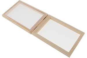 chiwanji Kit di Strumenti A Maglie di Schermatura per Stampi in Legno Naturale con Telaio in Carta per Carta Artigianale Fai-da-Te - 7 Tama - 34x25cm 2 in 1