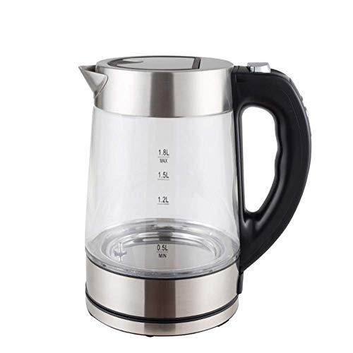 Sczl Eau Bouillante Rapide Bouilloire lectrique - 1,8 Litre Capacit Anti-Dflagrant Verre Acier Inoxydable Lumire Bleue Temprature Constante 1500W