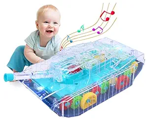 Toyshine Transparent Concept Tank Musical and 3D Lights Kids Vehicle, Toy for 2 to 5 Year Kids Baby Toy, Multicolor