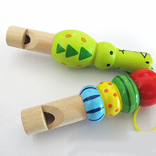 QHGstore Baby-hölzernes Karikatur-Tierpfeife-Spielzeug-pädagogisches Musik-Instrument-Spielzeug Zufällige Farbe - 3