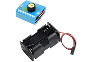 Wishiot Supporto batteria AA a 4 celle con connettore JR + tester digitale servo a 3 canali ESC regolatore di velocità CCPM, master di coerenza per elicotteri, auto, barca, servo robot... (1)