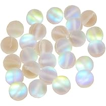 Perline In Vetro Di Cristallo Aurora Blu Opaco – 8mm, Sfuse, Olografiche, Effetto Pietra Di Luna, Per Gioielli Fai Da Te, Con Corda Elastica - 4