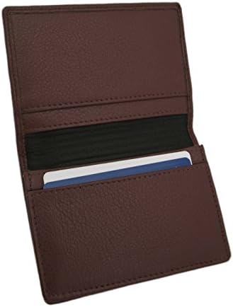 Luxury Real Leather 4 Pocket Credit, Business, Oyster, Membership Card Wallet Holder - Burgundy Calf Leather