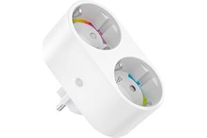 GHome Smart Enchufe inteligente wifi, enchufe Alexa, enchufe 2 en 1, medición de consumo de energía con mando a distancia, temporizador, funciona con Alexa Google Home, solo 2,4 GHz WiFi