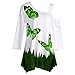 Produktbild ESAILQ Größe Frauen Schmetterling Druck T-Shirt Kurzarm Tops Bluse (XXL, Grün-1)