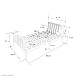 Homestyle4u Jugendbett Einzelbett Kinderbett Bettgestell 90×200 weiß Tagesbett Holzbett - 8