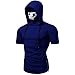 Produktbild Herren Unterhemd Skull Bodybuilding Fitness Gym Tank Top Sport Hemd Weste mit Kapuze Fitness Trainingsjacke Kapuze Trainingsshirt Bekleidung Training Bodybuilding (XXXL, Dunkelblau)