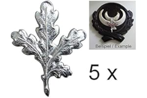 GTK - GEWEIHE & TROPHÄEN KRUMHOLZ 5 x Eichenlaub für Keilertrophäen - silberfarben -