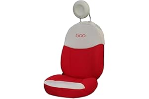 Italfodere - Coppia Coprisedili Anteriori Compatibili con Fiat 500 dal 2007 in Poi - Rosso/Panna - Cotone Accoppiato - Fatti a Mano - Eleganti e Resistenti - Accessori Auto Interno - Made in Italy
