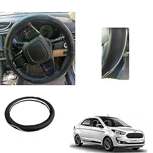 Auto Pearl Adinox Ring Type Car Steering Wheel Cover (Ultimate Chrome Black) For Ford Aspire 2019