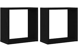 ‎VIDAXL vidaXL Würfel-Wandregale 2 STK. Schwarz Eichen-Optik 30x15x30 cm